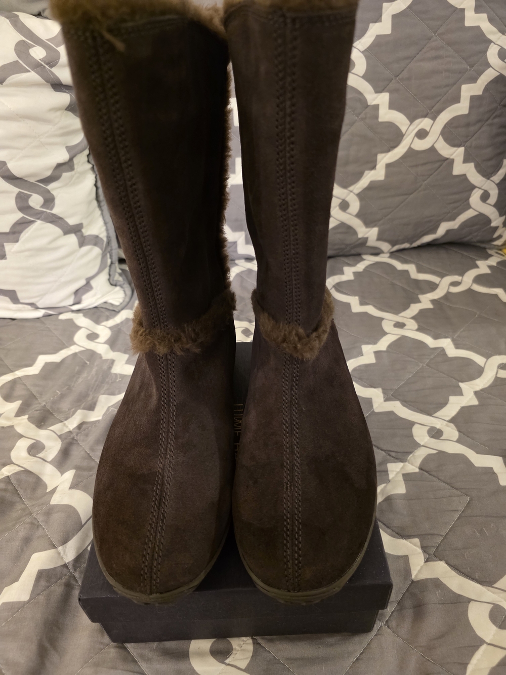 Women's Timberland Brown Suede Fur-Trim Winter Boots